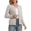 imageUrban CoCo Womens Open Front Cropped Cardigan Sweaters for Women Trendy Crewneck Button Down Knit Sweater JacketLight Gray