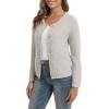imageUrban CoCo Womens Open Front Cropped Cardigan Sweaters for Women Trendy Crewneck Button Down Knit Sweater JacketLight Gray