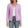 imageUrban CoCo Womens Open Front Cropped Cardigan Sweaters for Women Trendy Crewneck Button Down Knit Sweater JacketLight Purple