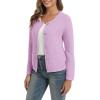 imageUrban CoCo Womens Open Front Cropped Cardigan Sweaters for Women Trendy Crewneck Button Down Knit Sweater JacketLight Purple