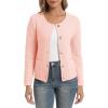 imageUrban CoCo Womens Open Front Cropped Cardigan Sweaters for Women Trendy Crewneck Button Down Knit Sweater JacketPink
