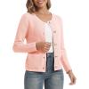 imageUrban CoCo Womens Open Front Cropped Cardigan Sweaters for Women Trendy Crewneck Button Down Knit Sweater JacketPink