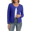 imageUrban CoCo Womens Open Front Cropped Cardigan Sweaters for Women Trendy Crewneck Button Down Knit Sweater JacketRoyal Blue
