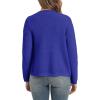 imageUrban CoCo Womens Open Front Cropped Cardigan Sweaters for Women Trendy Crewneck Button Down Knit Sweater JacketRoyal Blue