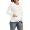 imageUrban CoCo Womens Open Front Cropped Cardigan Sweaters for Women Trendy Crewneck Button Down Knit Sweater JacketWhite