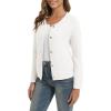 imageUrban CoCo Womens Open Front Cropped Cardigan Sweaters for Women Trendy Crewneck Button Down Knit Sweater JacketWhite