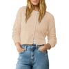 imageUrban CoCo Womens Crew Neck Cropped Cardigan Sweaters Long Sleeve Open Front Button Down Shrug Sweater JacketsNude Khaki