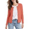 imageUrban CoCo Womens Open Front Cropped Cardigan Sweaters for Women Trendy Crewneck Button Down Knit Sweater JacketCoral Pink