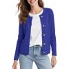 imageUrban CoCo Womens Open Front Cropped Cardigan Sweaters for Women Trendy Crewneck Button Down Knit Sweater JacketRoyal Blue