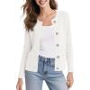 imageUrban CoCo Womens Open Front Cropped Cardigan Sweaters for Women Trendy Crewneck Button Down Knit Sweater JacketWhite