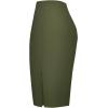 imageUrban CoCo Womens High Waist Stretch Ribbed Knit Pencil Skirt Midi Length with Side Slit Office Work Bodycon StyleArmy Green