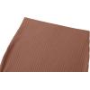 imageUrban CoCo Womens High Waist Stretch Ribbed Knit Pencil Skirt Midi Length with Side Slit Office Work Bodycon StyleBrown