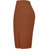 imageUrban CoCo Womens High Waist Stretch Ribbed Knit Pencil Skirt Midi Length with Side Slit Office Work Bodycon StyleBurnt Brick