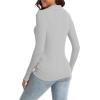 imageUrban CoCo Womens Long Sleeve Button Up Sweater Polo Shirt Collared Knit Cardigan SweatersLight Gray