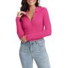 imageUrban CoCo Womens Long Sleeve Button Up Sweater Polo Shirt Collared Knit Cardigan SweatersRose