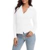 imageUrban CoCo Womens Long Sleeve Button Up Sweater Polo Shirt Collared Knit Cardigan SweatersWhite