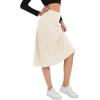 imageUrban CoCo Womens Elastic High Waist ALine Flared Midi Skirt Solid Ribbed Knit SkirtsBeige