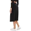imageUrban CoCo Womens Elastic High Waist ALine Flared Midi Skirt Solid Ribbed Knit SkirtsBlack