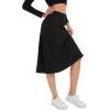 imageUrban CoCo Womens Elastic High Waist ALine Flared Midi Skirt Solid Ribbed Knit SkirtsBlack