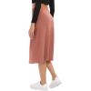 imageUrban CoCo Womens Elastic High Waist ALine Flared Midi Skirt Solid Ribbed Knit SkirtsBurnt Brick