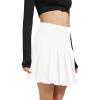 imageUrban CoCo Womens School Uniform Pleated Skirt with Shorts High Waisted Basic Solid Mini SkirtsWhite