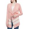 image:imageUrban CoCo Womens Lightweight Long Sleeve Irregular Open Front Cardigan Striped Knit Sweaters