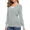 image:imageUrban CoCo Womens Long Sleeve Soft Metallic Button Down V Neck Knit Sweater Cardigan
