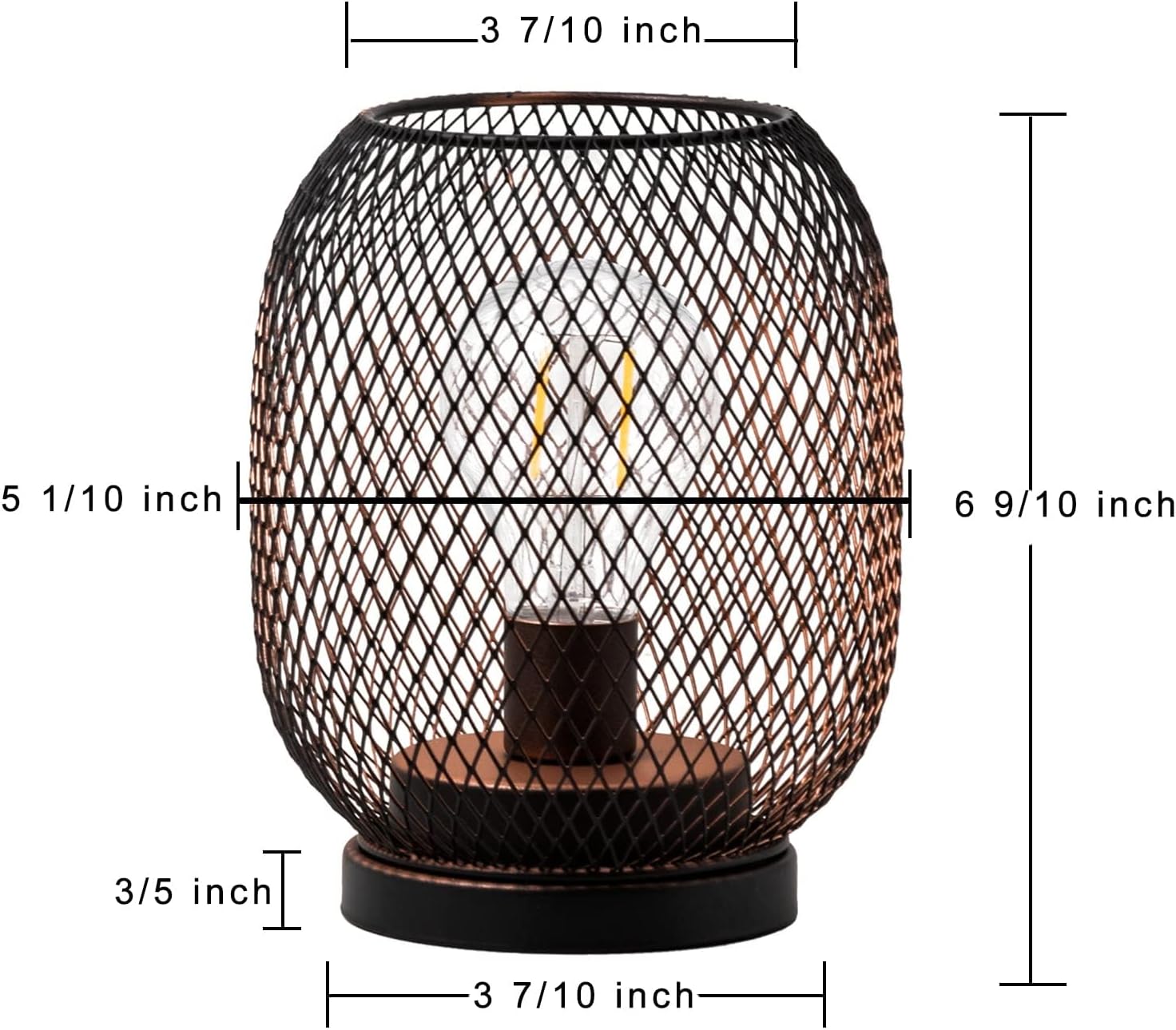 DECORKEY Set of 4 Battery Operated Lamp LED Table Lantern Brown Metal Cage Cordless Lamps with LED BulbVintage Decorative Outdoor Lantern for Weddings Parties Patio Events for Indoors Shelf Decor2 PACK EGG SHAPE  BROWN