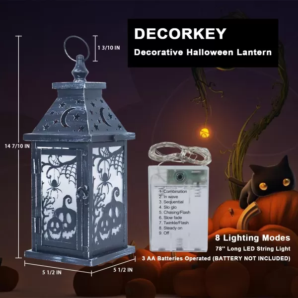 DECORKEY Halloween Decorations Indoor 147quot Decorative SpiderampampPumpkin Candle Lantern with 78quot LED Lights8 Modes Hanging Spooky Halloween Lanterns Outdoor Home Room Door Party DecorPurple Spider  Pumpkin