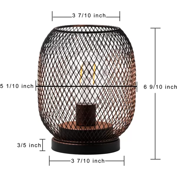 DECORKEY Set of 4 Battery Operated Lamp LED Table Lantern Brown Metal Cage Cordless Lamps with LED BulbVintage Decorative Outdoor Lantern for Weddings Parties Patio Events for Indoors Shelf Decor2 PACK EGG SHAPE  BROWN