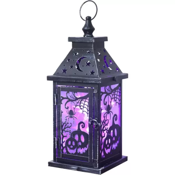 DECORKEY Halloween Decorations Indoor 147quot Decorative SpiderampampPumpkin Candle Lantern with 78quot LED Lights8 Modes Hanging Spooky Halloween Lanterns Outdoor Home Room Door Party DecorPurple Spider  Pumpkin