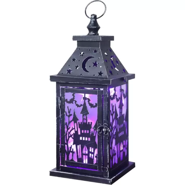 DECORKEY Halloween Decorations Indoor 147quot Decorative SpiderampampPumpkin Candle Lantern with 78quot LED Lights8 Modes Hanging Spooky Halloween Lanterns Outdoor Home Room Door Party DecorPurple Haunted House