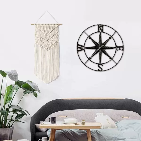 DECORKEY 13quot Compass Wall Decor Decorative Round Metal Compass Distressed Wall Dcor Nautical Wall Decor for Indoor Outdoor Beach House Decor Nursery Decor Lake House