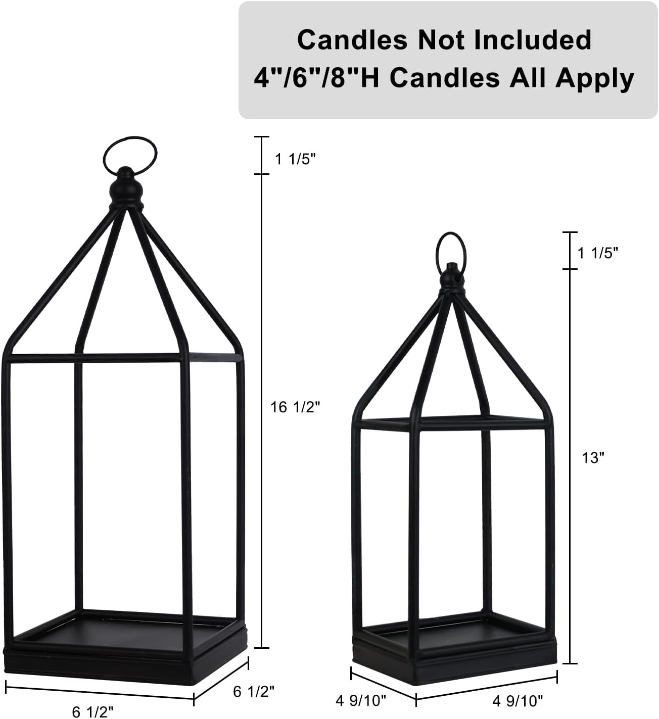DECORKEY Candle Lantern Decorative Indoor ampamp Outdoor Large Vintage Metal HangingTabletop Lanterns for Patio Front Porch Rustic Home Decor Candle Holders for Christmas Decorations BronzeBlack