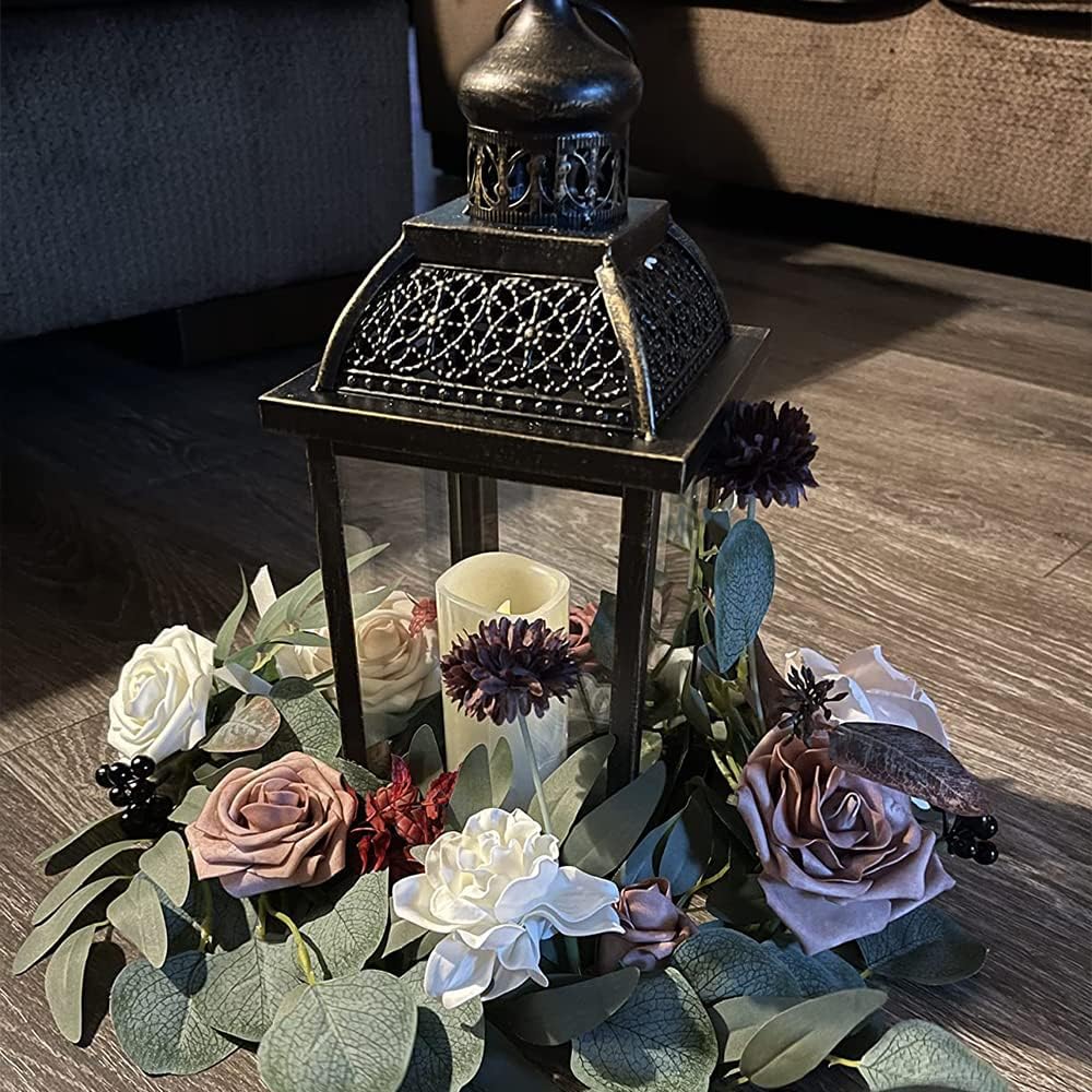 DECORKEY Lanterns Decorative IndoorampampOutdoor 144 Large Black Square Hanging Lanterns Vintage Metal Candle Holder for Outdoor Patio Front Door Porch Wedding Party DecorBlacksquare