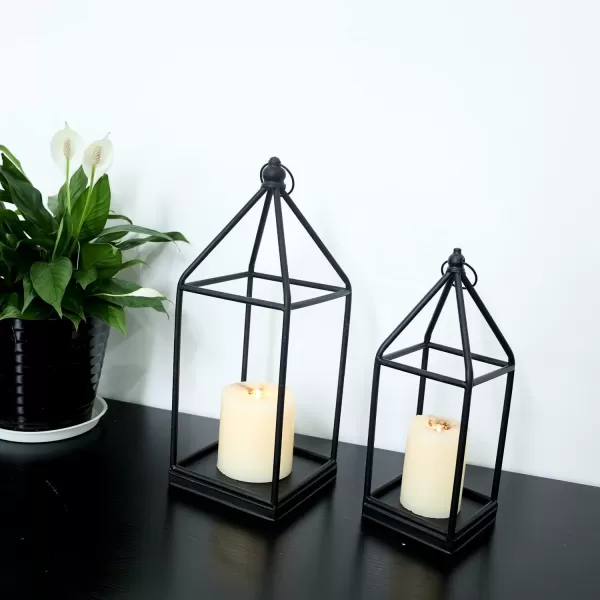 DECORKEY Candle Lantern Decorative Indoor ampamp Outdoor Large Vintage Metal HangingTabletop Lanterns for Patio Front Porch Rustic Home Decor Candle Holders for Christmas Decorations BronzeBlack