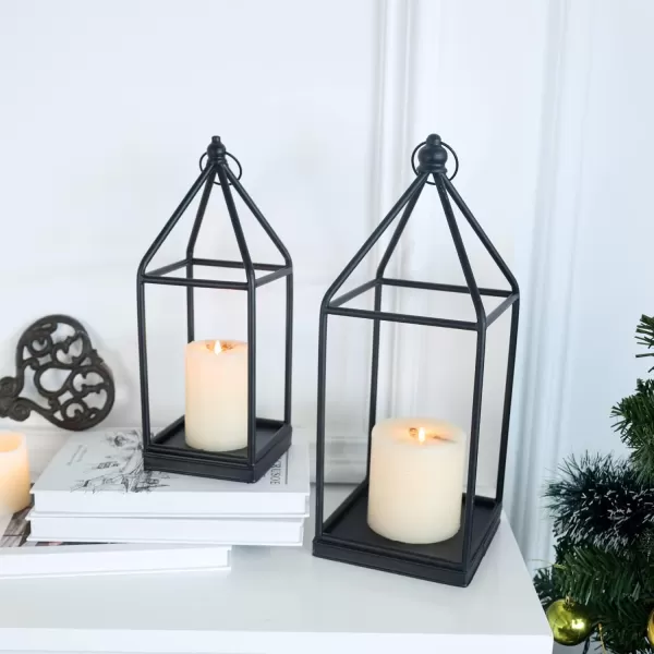 DECORKEY Candle Lantern Decorative Indoor ampamp Outdoor Large Vintage Metal HangingTabletop Lanterns for Patio Front Porch Rustic Home Decor Candle Holders for Christmas Decorations BronzeBlack