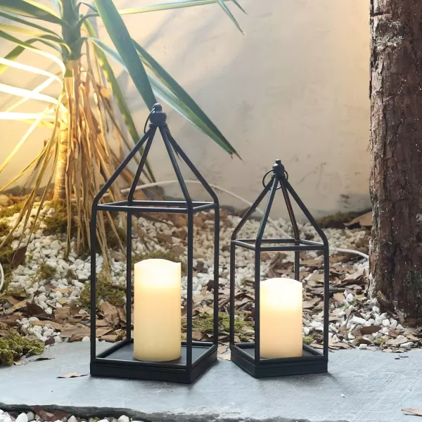 DECORKEY Candle Lantern Decorative Indoor ampamp Outdoor Large Vintage Metal HangingTabletop Lanterns for Patio Front Porch Rustic Home Decor Candle Holders for Christmas Decorations BronzeBlack