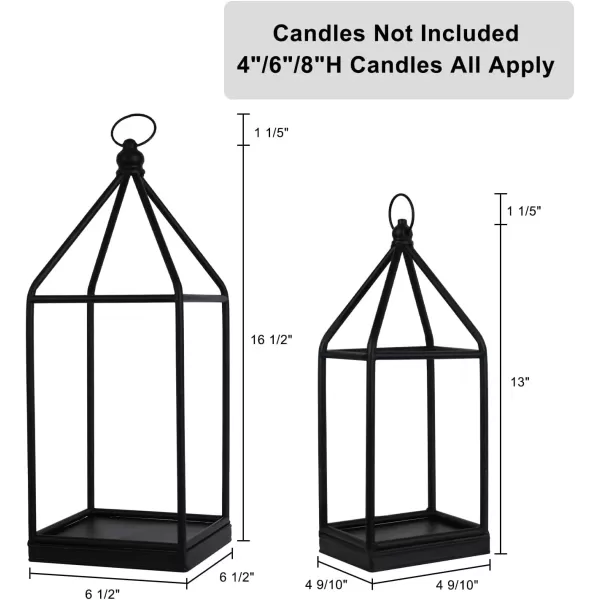 DECORKEY Candle Lantern Decorative Indoor ampamp Outdoor Large Vintage Metal HangingTabletop Lanterns for Patio Front Porch Rustic Home Decor Candle Holders for Christmas Decorations BronzeBlack