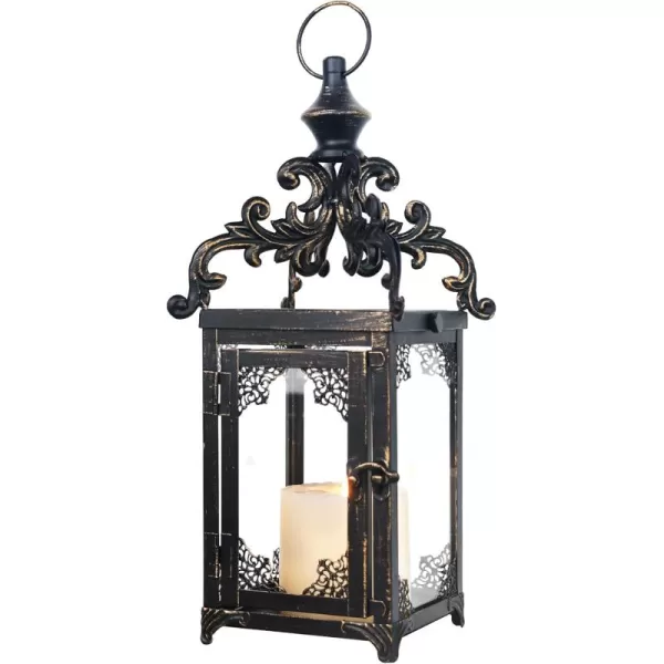 DECORKEY Candle Lantern Decorative Indoor ampamp Outdoor Large Vintage Metal HangingTabletop Lanterns for Patio Front Porch Rustic Home Decor Candle Holders for Christmas Decorations BronzeBronze 1
