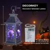imageDECORKEY Halloween Decorations Indoor 149quot Decorative Witch ampamp Bat Candle Lantern with 82quot LED Lights8 Modes No Battery Hanging Spooky Halloween Lanterns Outdoor Home Room Door Party DecorGraves  Skeleton