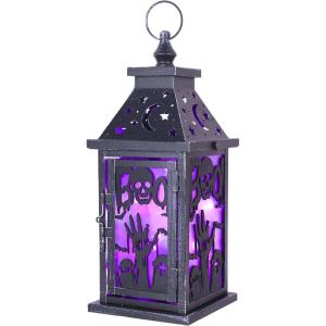 imageDECORKEY Halloween Decorations Indoor 149quot Decorative Witch ampamp Bat Candle Lantern with 82quot LED Lights8 Modes No Battery Hanging Spooky Halloween Lanterns Outdoor Home Room Door Party DecorGraves  Skeleton