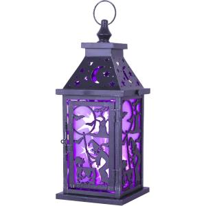 imageDECORKEY Halloween Decorations Indoor 149quot Decorative Witch ampamp Bat Candle Lantern with 82quot LED Lights8 Modes No Battery Hanging Spooky Halloween Lanterns Outdoor Home Room Door Party DecorWitch  Cat  Bat