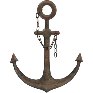 image:imageDECORKEY Anchor Wall DecorAntique Metal Wall Art With Chain for Bedroom Living Room Dorm Home with Chain Wall Decor Antique Metal Anchor Farmhouse Decor Vintage
