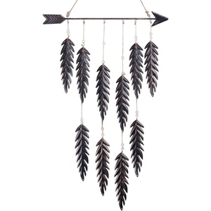 image:imageDECORKEY Metal Featheramp Arrow Wall Decor Native American Indian Style Decorations Indoor And Outdoor Arrow amp Feather Western Wall Art Wind Chime PendantsGift American Indian Decoration BronzeBronze
