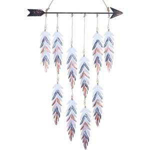 image:imageDECORKEY Metal Featheramp Arrow Wall Decor Native American Indian Style Decorations Indoor And Outdoor Arrow amp Feather Western Wall Art Wind Chime PendantsGift American Indian Decoration BronzeColorful