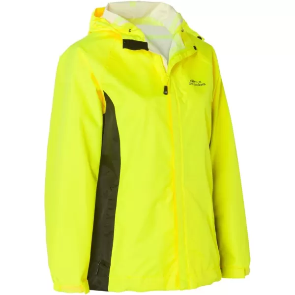 Grundns Womens Weather Watch Hooded Fishing Jacket  Waterproof StainResistantHi Vis Yellow 2021