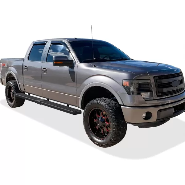 imageAPS 304 Stainless Steel Polished Silver 6 inches Running Boards Nerf Bars Side Steps Compatible with Ford F150 20092014 SuperCrew CabAluminum Black