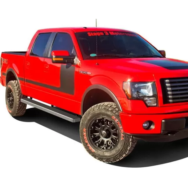 imageAPS 304 Stainless Steel Polished Silver 6 inches Running Boards Nerf Bars Side Steps Compatible with Ford F150 20092014 SuperCrew CabAluminum Silver