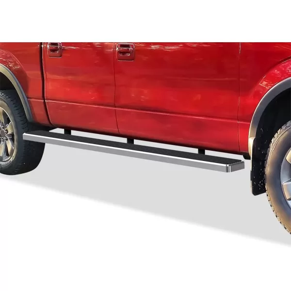 imageAPS 304 Stainless Steel Polished Silver 6 inches Running Boards Nerf Bars Side Steps Compatible with Ford F150 20092014 SuperCrew CabAluminum Silver